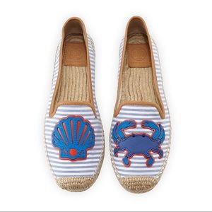 Tory Burch | NWOT Striped Crab Espadrille Flats